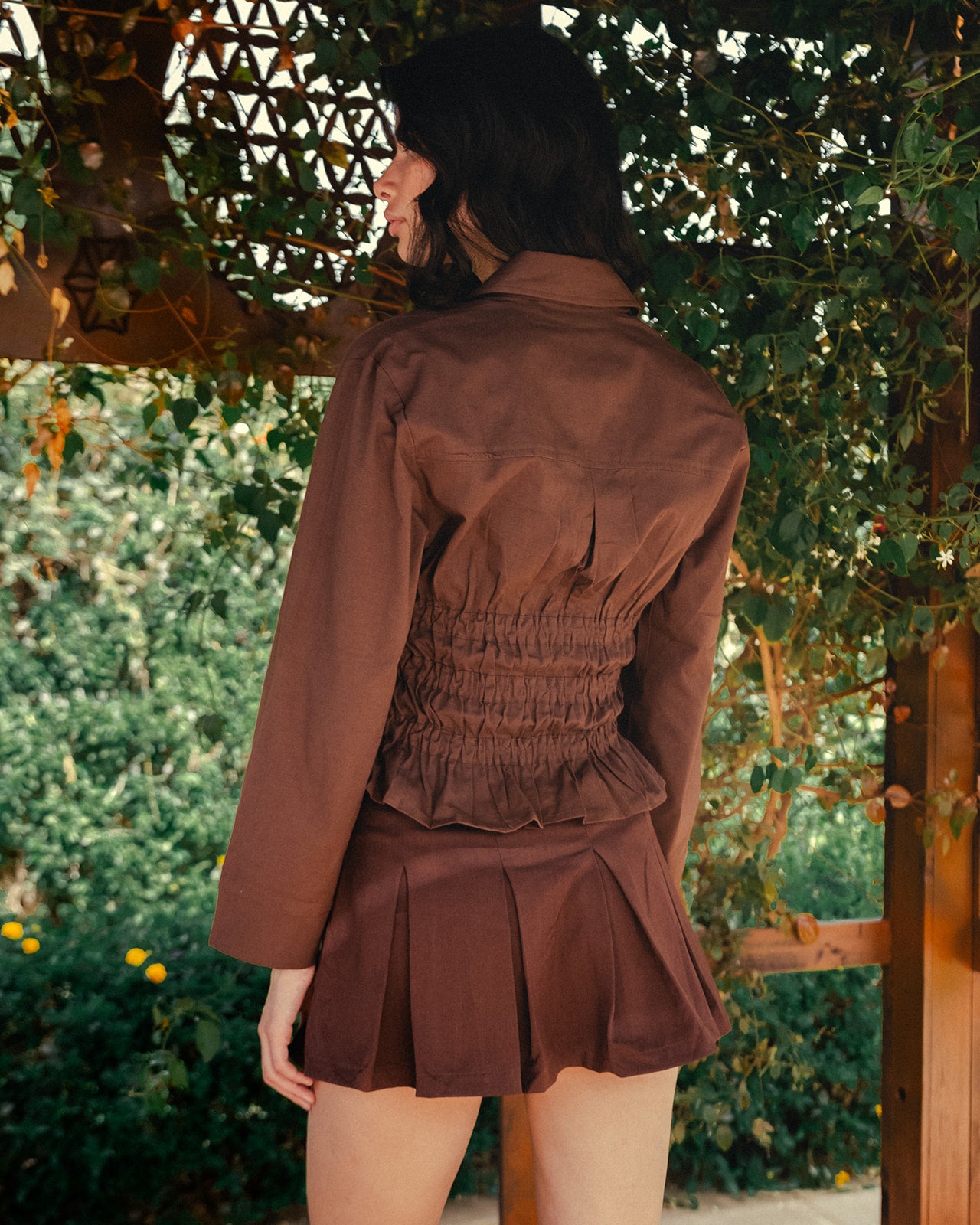 CINCHED CHEMISE IN BROWN