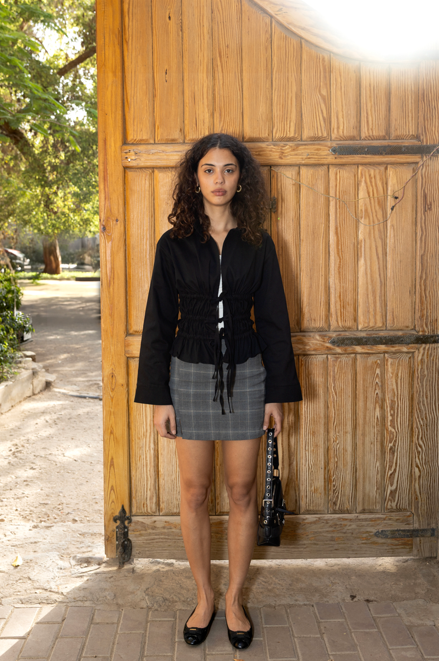 Long Sleeve Poplin Shirt in Black