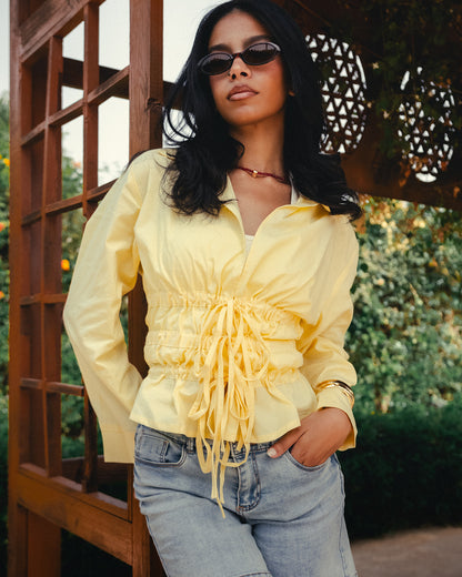CINCHED CHEMISE IN BUTTER YELLOW