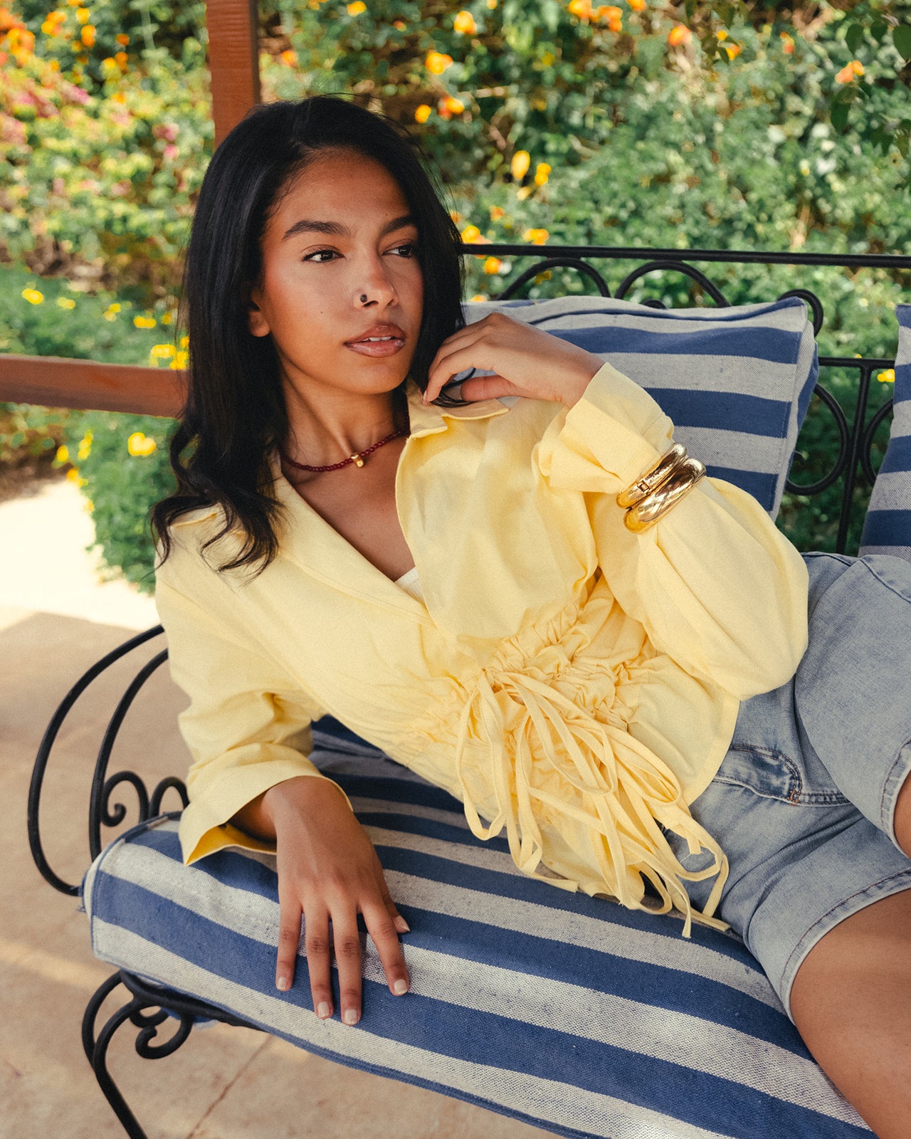 CINCHED CHEMISE IN BUTTER YELLOW