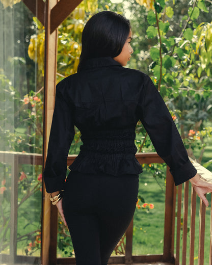 CINCHED CHEMISE IN BLACK