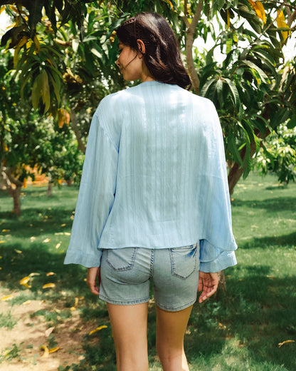 SUNSET KIMONO IN BABY BLUE