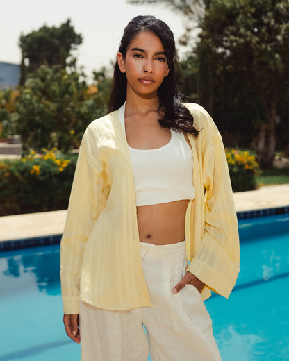 SUNSET KIMONO IN BUTTER YELLOW