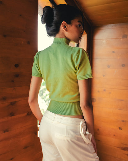 MONACO MANDARIN TOP IN
 LIME