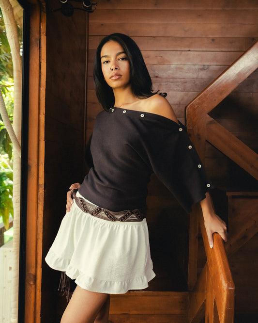 SEASHELL CAPE IN BROWN