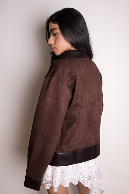 Suede/Leather Jacket in Hazelnut