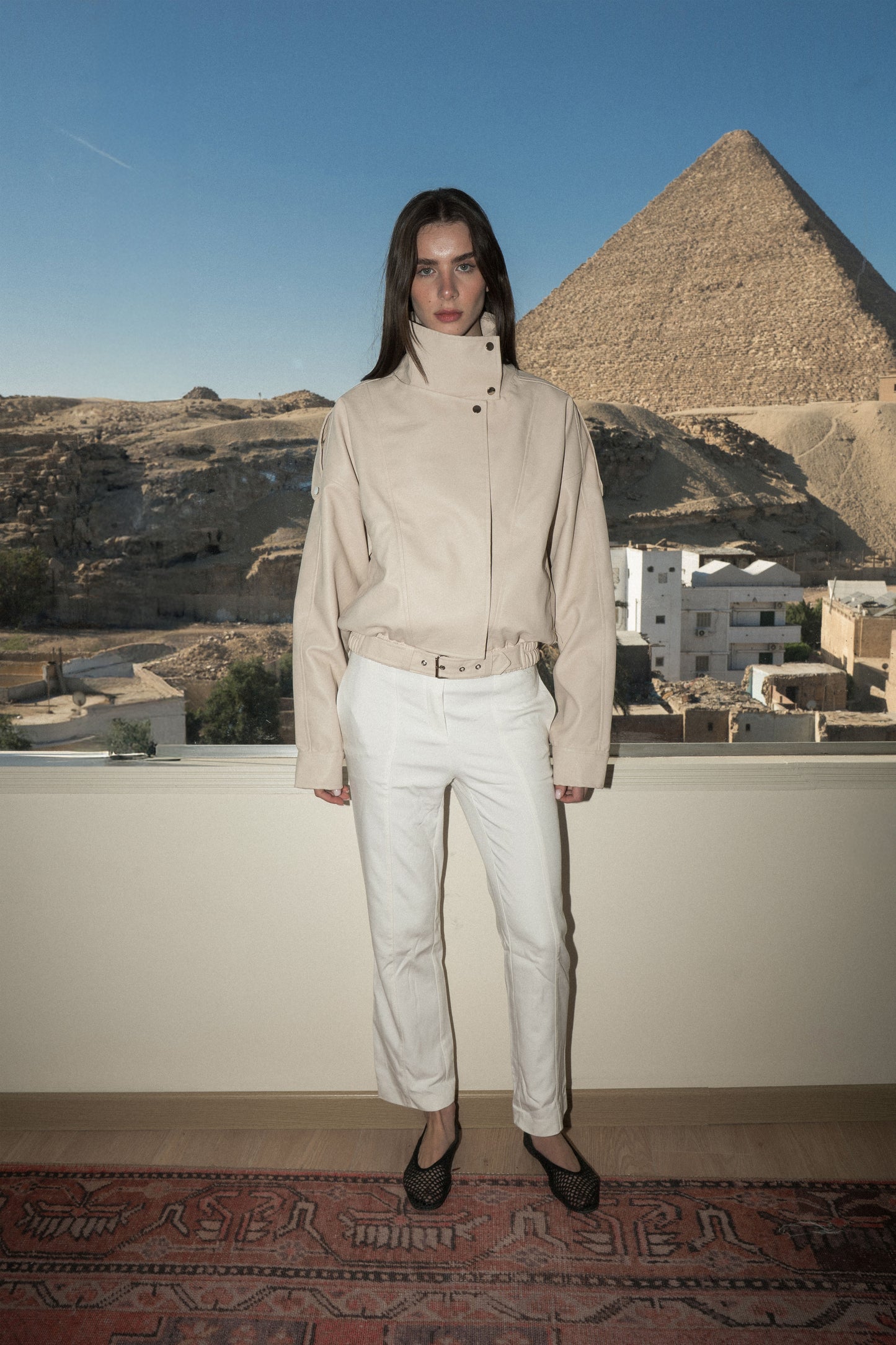 l'armure - leather jacket in beige