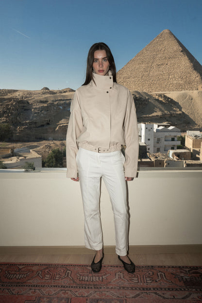 l'armure - leather jacket in beige