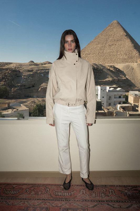 l'armure - leather jacket in beige