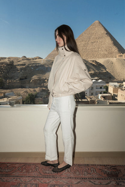 l'armure - leather jacket in beige