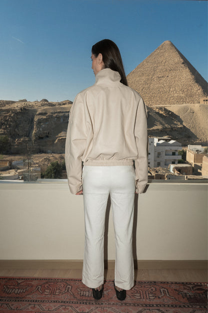 l'armure - leather jacket in beige